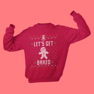 Lets Get Baked Holiday Sweater Red